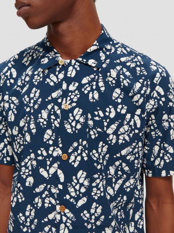 ملابس Scotch & Soda قميص مخيم مطبوع بأكمام قصيرة التحرير والسرد د رجال N0V4284