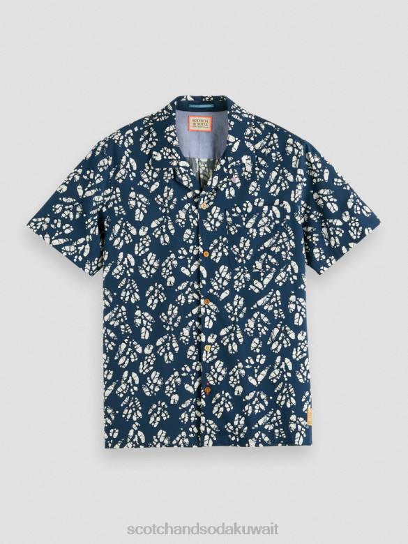 ملابس Scotch & Soda قميص مخيم مطبوع بأكمام قصيرة التحرير والسرد د رجال N0V4284