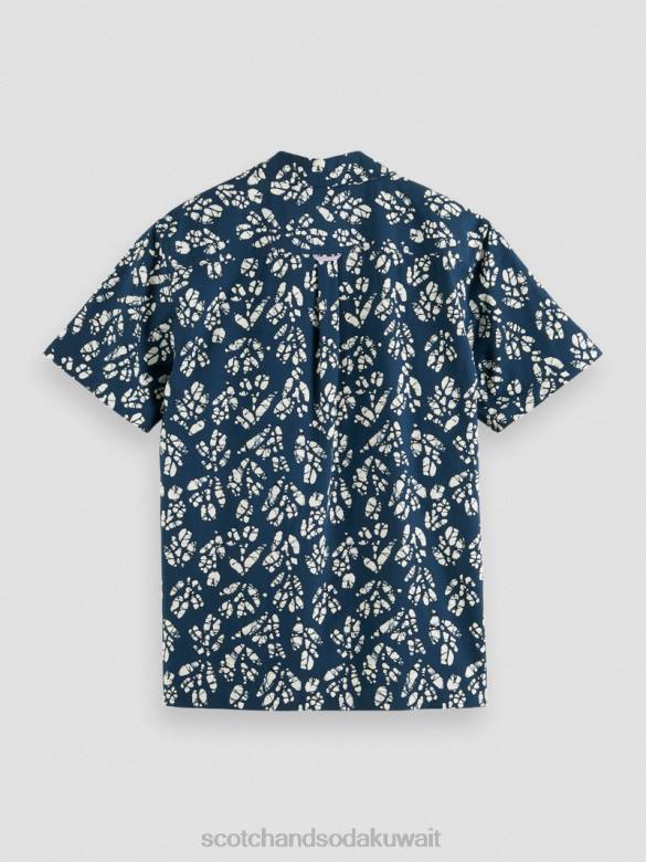 ملابس Scotch & Soda قميص مخيم مطبوع بأكمام قصيرة التحرير والسرد د رجال N0V4284