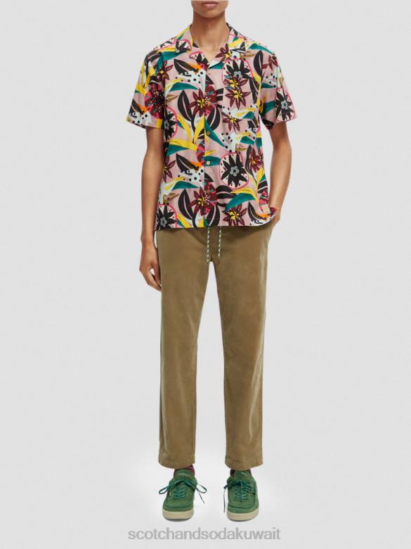 ملابس Scotch & Soda قميص مخيم مطبوع بأكمام قصيرة التحرير والسرد أ رجال N0V4285