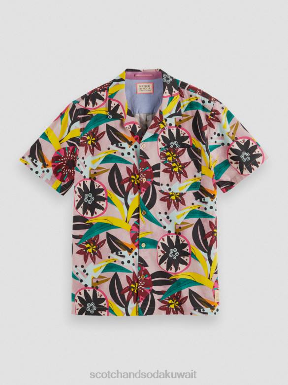 ملابس Scotch & Soda قميص مخيم مطبوع بأكمام قصيرة التحرير والسرد أ رجال N0V4285