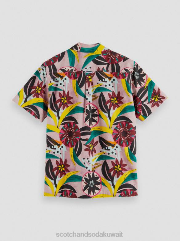 ملابس Scotch & Soda قميص مخيم مطبوع بأكمام قصيرة التحرير والسرد أ رجال N0V4285
