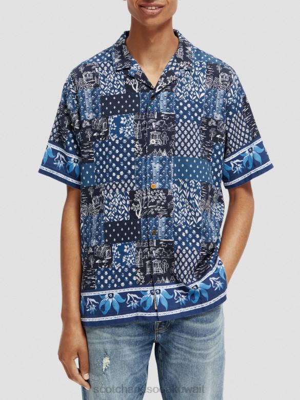 ملابس Scotch & Soda قميص كامب من القطن العضوي بطبعات مختلطة التحرير والسرد أ رجال N0V4286