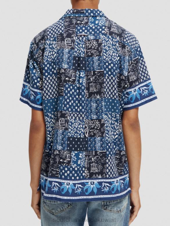 ملابس Scotch & Soda قميص كامب من القطن العضوي بطبعات مختلطة التحرير والسرد أ رجال N0V4286