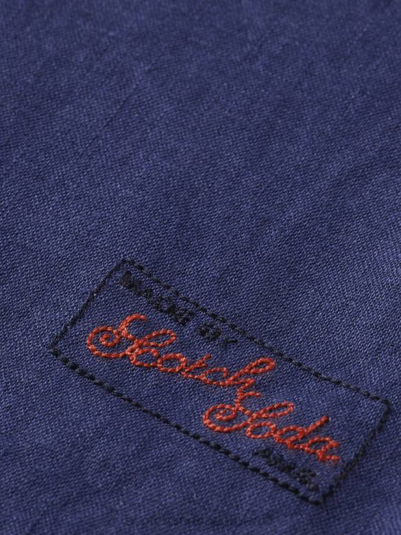 ملابس Scotch & Soda قميص من الكتان مع تعديلات على الأكمام البحرية رجال N0V4289