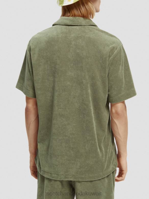 ملابس Scotch & Soda قميص مخيم منشفة مطرزة جيش رجال N0V4295