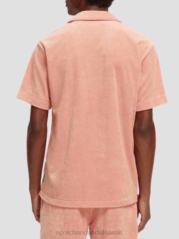 ملابس Scotch & Soda قميص مخيم منشفة مطرزة فلامنغو رجال N0V4296