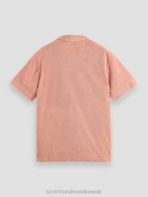 ملابس Scotch & Soda قميص مخيم منشفة مطرزة فلامنغو رجال N0V4296