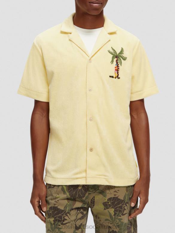 ملابس Scotch & Soda قميص مخيم منشفة مطرزة موز رجال N0V4297