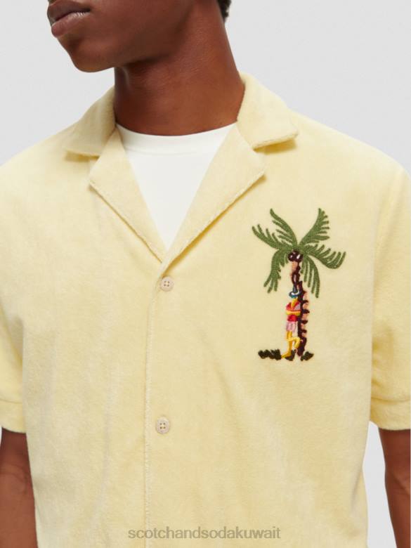 ملابس Scotch & Soda قميص مخيم منشفة مطرزة موز رجال N0V4297