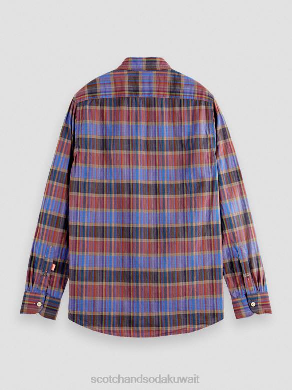 ملابس Scotch & Soda قميص مربعات خفيف الوزن ذو قصة عادية التحرير والسرد ج رجال N0V4299