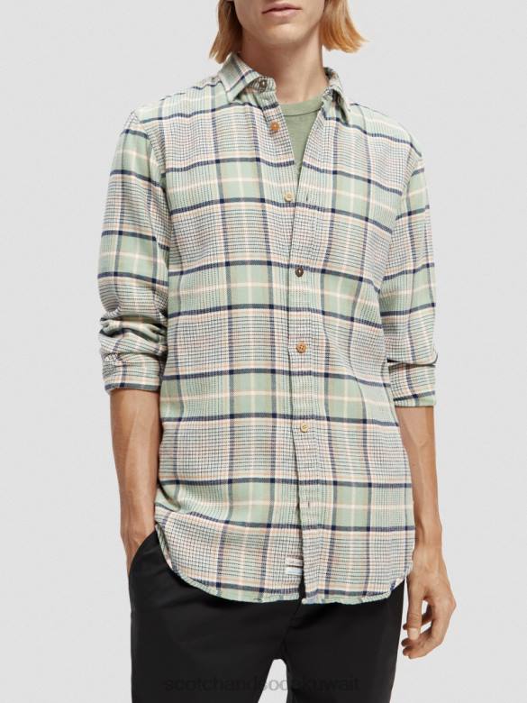 ملابس Scotch & Soda قميص فلانيل بمربعات بمقاس عادي التحرير والسرد ب رجال N0V4300