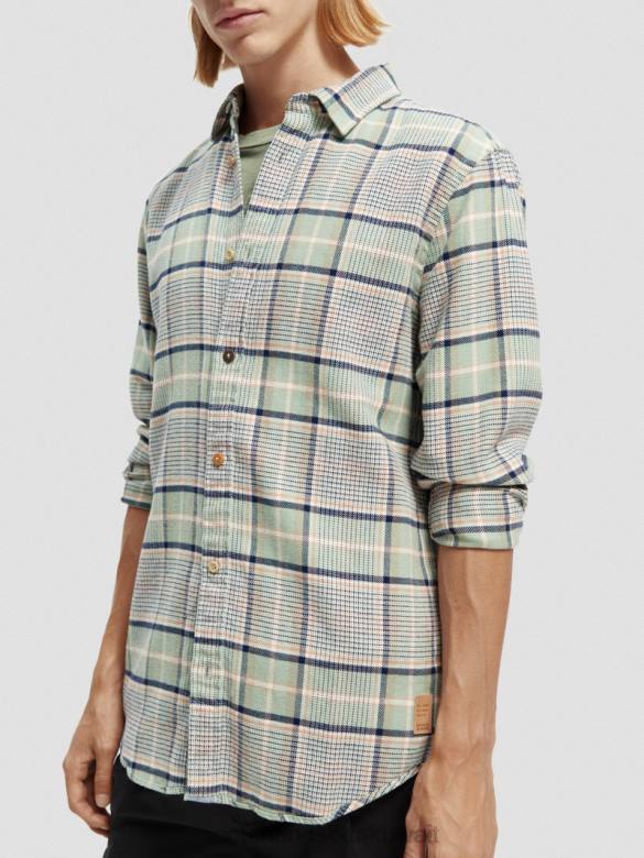 ملابس Scotch & Soda قميص فلانيل بمربعات بمقاس عادي التحرير والسرد ب رجال N0V4300