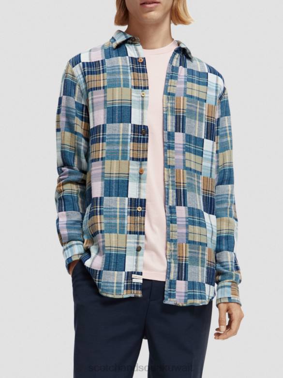 ملابس Scotch & Soda قميص فلانيل بمربعات بمقاس عادي التحرير والسرد ج رجال N0V4302