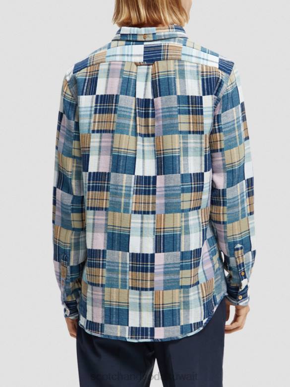 ملابس Scotch & Soda قميص فلانيل بمربعات بمقاس عادي التحرير والسرد ج رجال N0V4302