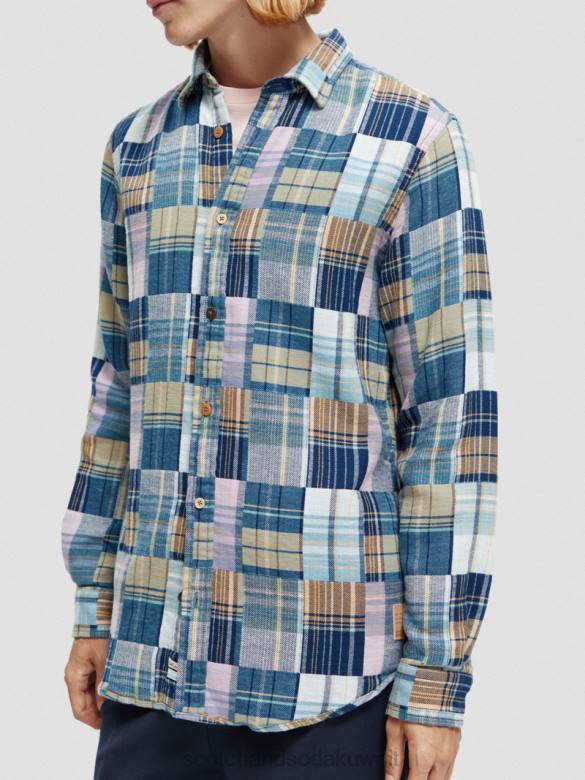 ملابس Scotch & Soda قميص فلانيل بمربعات بمقاس عادي التحرير والسرد ج رجال N0V4302