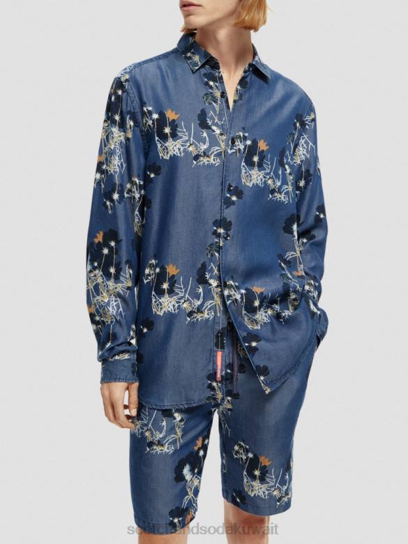 ملابس Scotch & Soda قميص مطبوع بقصة عادية التحرير والسرد أ رجال N0V4308