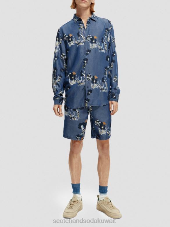 ملابس Scotch & Soda قميص مطبوع بقصة عادية التحرير والسرد أ رجال N0V4308