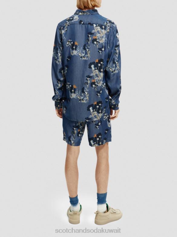 ملابس Scotch & Soda قميص مطبوع بقصة عادية التحرير والسرد أ رجال N0V4308
