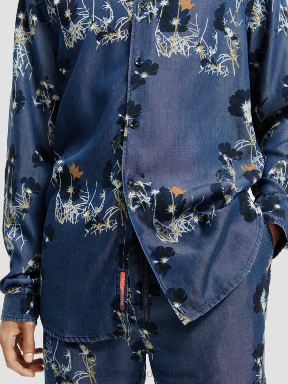 ملابس Scotch & Soda قميص مطبوع بقصة عادية التحرير والسرد أ رجال N0V4308