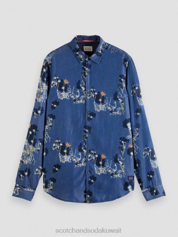ملابس Scotch & Soda قميص مطبوع بقصة عادية التحرير والسرد أ رجال N0V4308