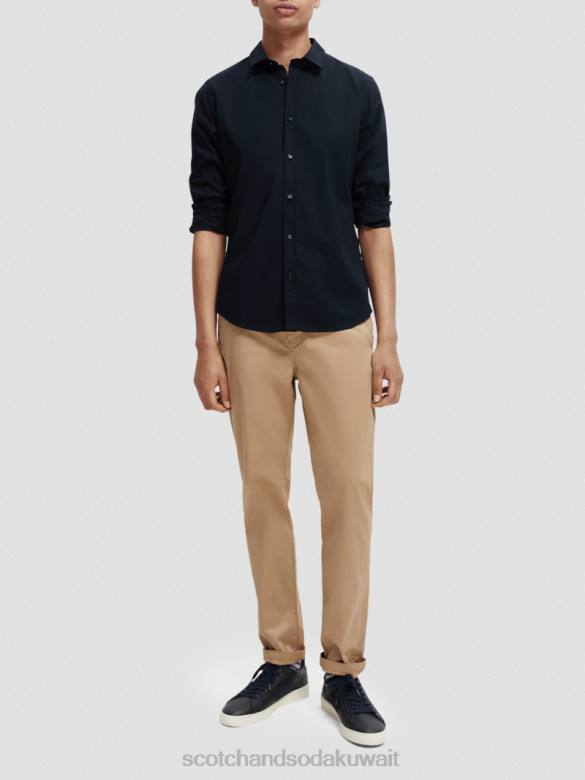 ملابس Scotch & Soda قميص عضوي أساسي ذو قصة ضيقة ليلة رجال N0V4309