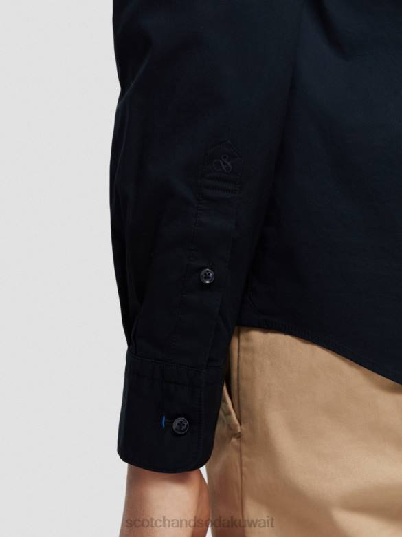 ملابس Scotch & Soda قميص عضوي أساسي ذو قصة ضيقة ليلة رجال N0V4309