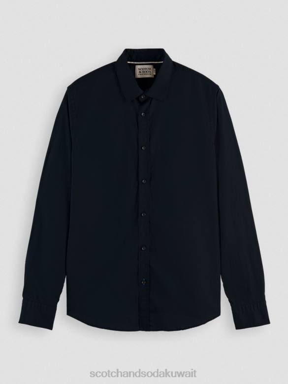 ملابس Scotch & Soda قميص عضوي أساسي ذو قصة ضيقة ليلة رجال N0V4309