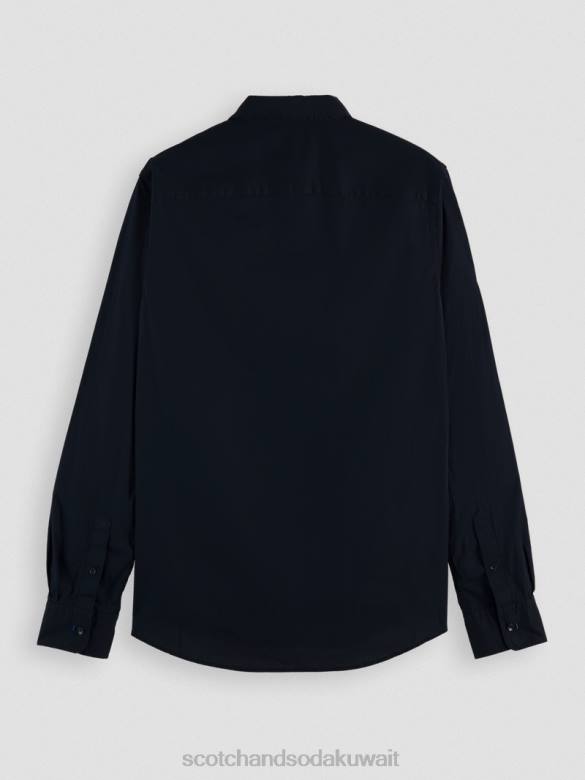 ملابس Scotch & Soda قميص عضوي أساسي ذو قصة ضيقة ليلة رجال N0V4309