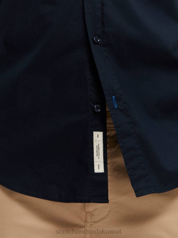 ملابس Scotch & Soda قميص عضوي أساسي ذو قصة ضيقة ليلة رجال N0V4309