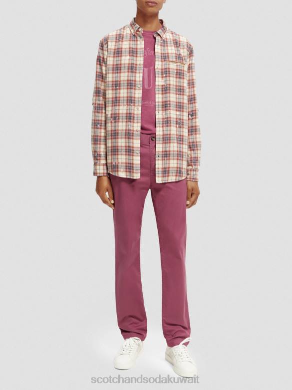 ملابس Scotch & Soda قميص عضوي مربعات مع أكمام قابلة للتعديل التحرير والسرد أ رجال N0V4312