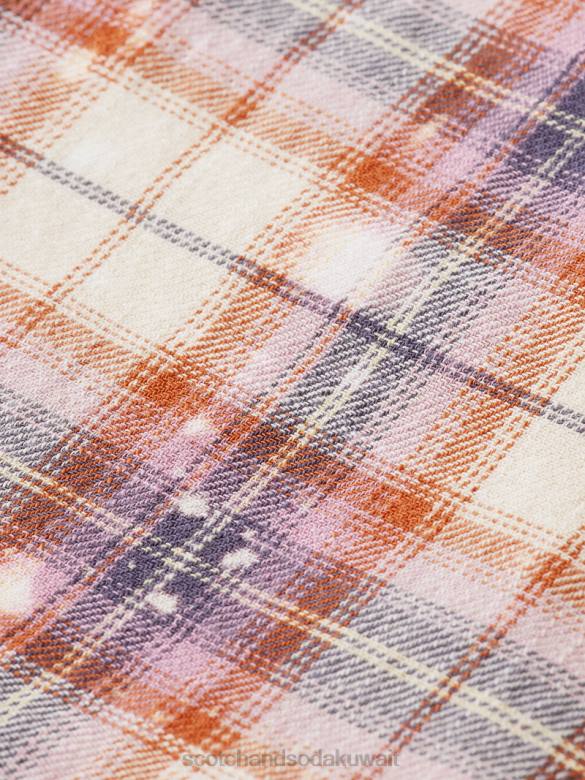 ملابس Scotch & Soda قميص عضوي مربعات مع أكمام قابلة للتعديل التحرير والسرد أ رجال N0V4312