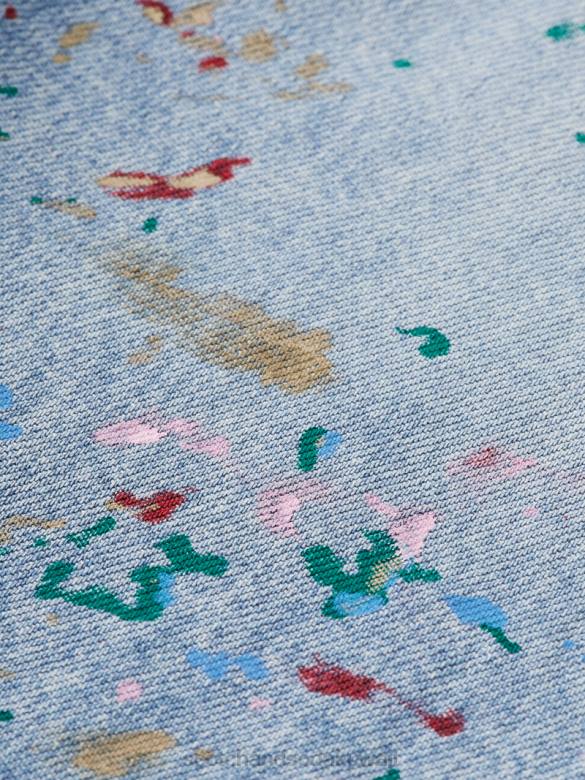 ملابس Scotch & Soda قميص من الدنيم مطلي بالطلاء النيلي المغسول رجال N0V4313