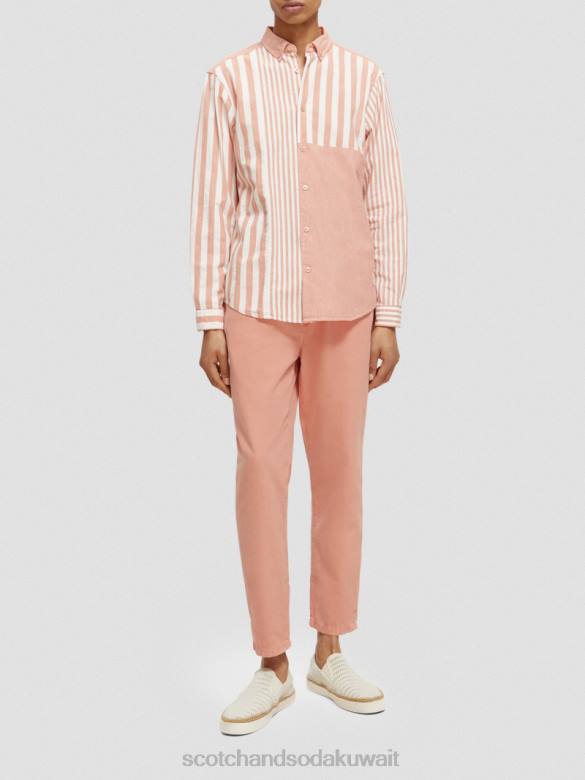 ملابس Scotch & Soda قميص شامبراي مختلط خفيف الوزن ومقاس مريح الكرز رجال N0V4315