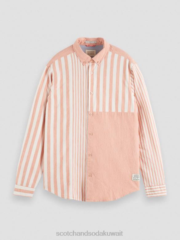 ملابس Scotch & Soda قميص شامبراي مختلط خفيف الوزن ومقاس مريح الكرز رجال N0V4315
