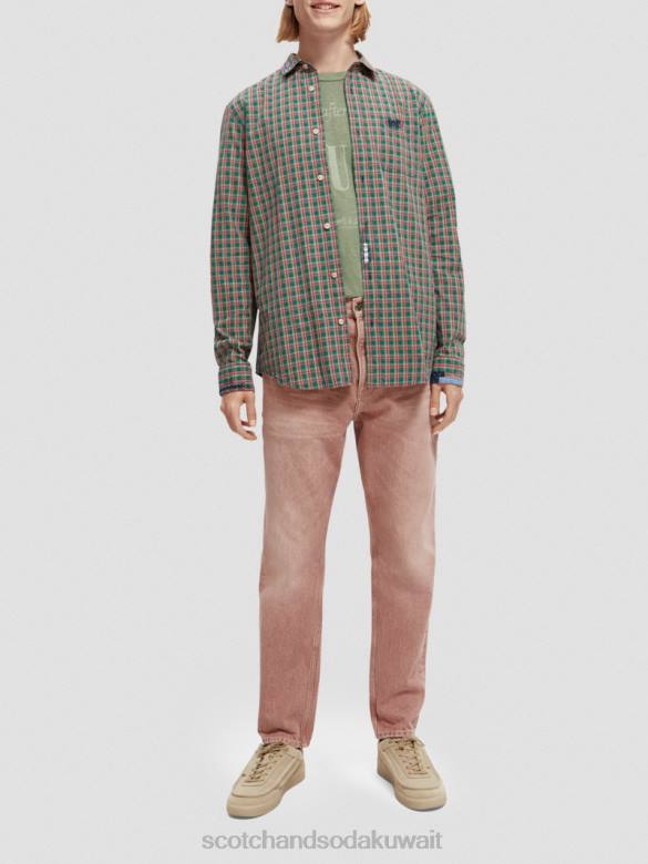 ملابس Scotch & Soda قميص من قماش البوبلين القطني العضوي التحرير والسرد أ رجال N0V4316