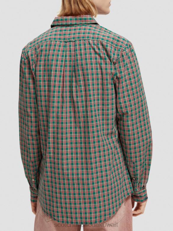 ملابس Scotch & Soda قميص من قماش البوبلين القطني العضوي التحرير والسرد أ رجال N0V4316