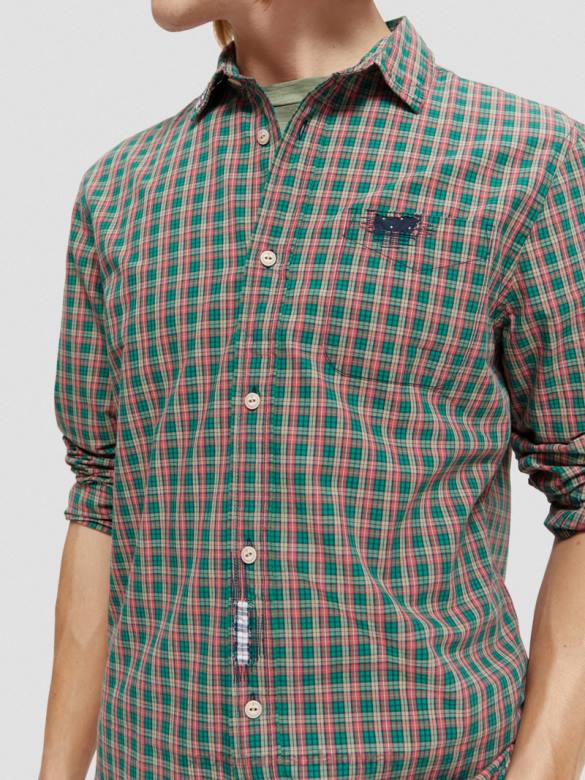 ملابس Scotch & Soda قميص من قماش البوبلين القطني العضوي التحرير والسرد أ رجال N0V4316