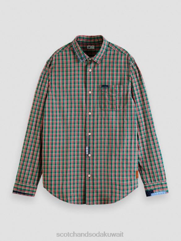 ملابس Scotch & Soda قميص من قماش البوبلين القطني العضوي التحرير والسرد أ رجال N0V4316