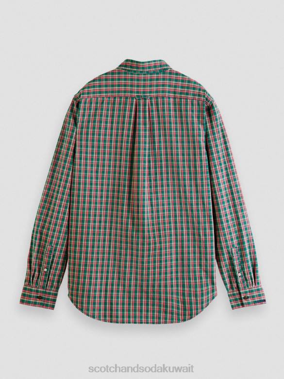 ملابس Scotch & Soda قميص من قماش البوبلين القطني العضوي التحرير والسرد أ رجال N0V4316