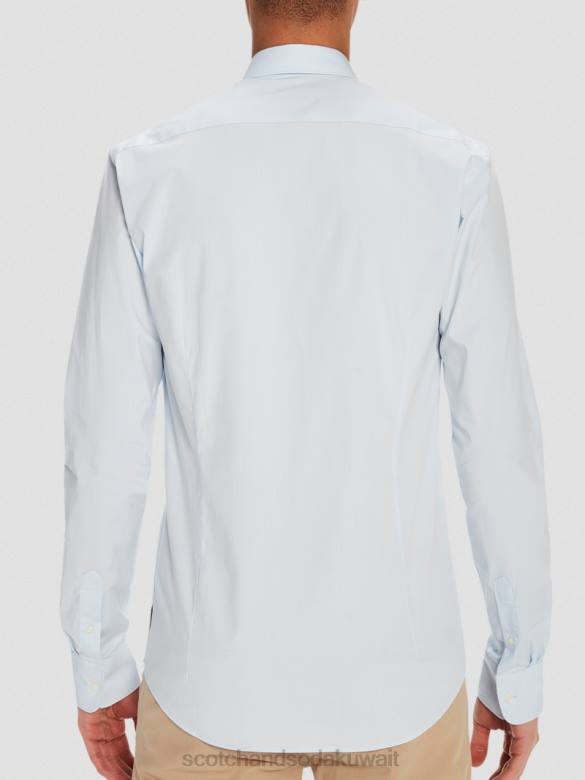 ملابس Scotch & Soda قميص كلاسيكي مطاطي | جسد مثالي أزرق رجال N0V4318