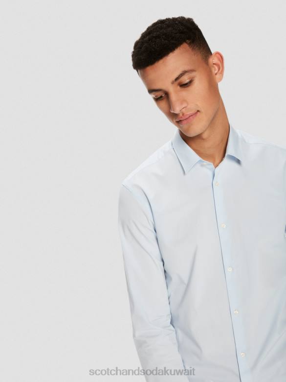 ملابس Scotch & Soda قميص كلاسيكي مطاطي | جسد مثالي أزرق رجال N0V4318