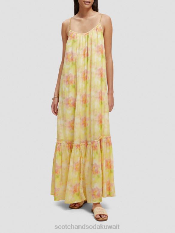 ملابس Scotch & Soda فستان ماكسي بطبقات صبغة ربطة عنق متعددة نحيف N0V431