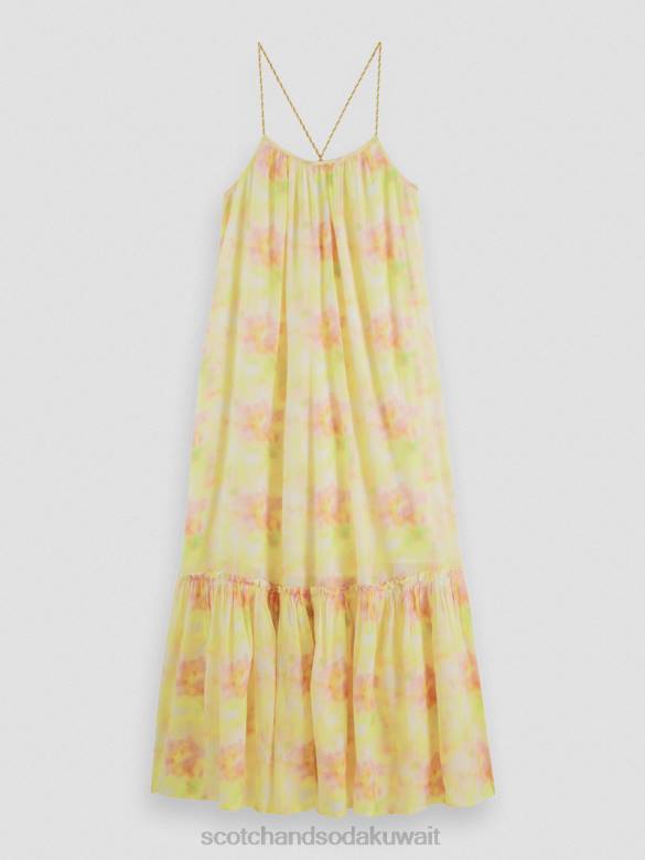 ملابس Scotch & Soda فستان ماكسي بطبقات صبغة ربطة عنق متعددة نحيف N0V431