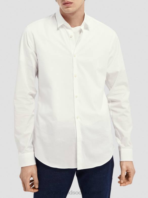 ملابس Scotch & Soda قميص كلاسيكي مطاطي | جسد مثالي أبيض رجال N0V4322