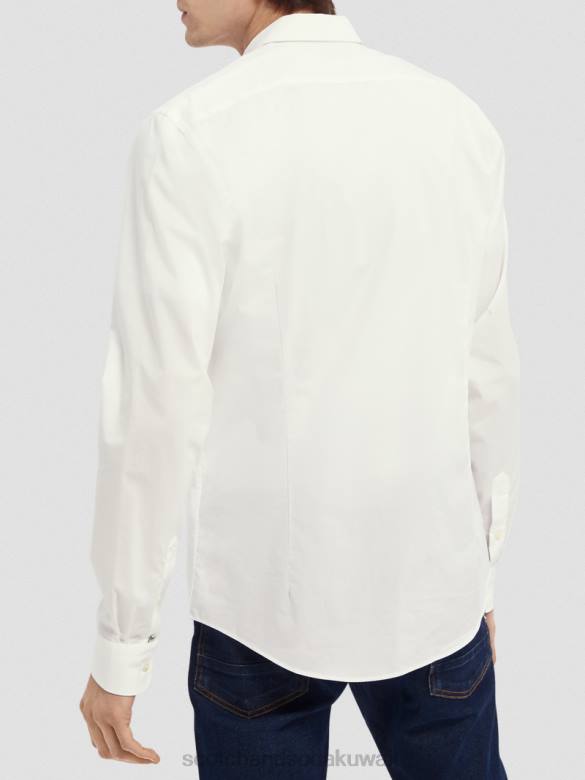 ملابس Scotch & Soda قميص كلاسيكي مطاطي | جسد مثالي أبيض رجال N0V4322