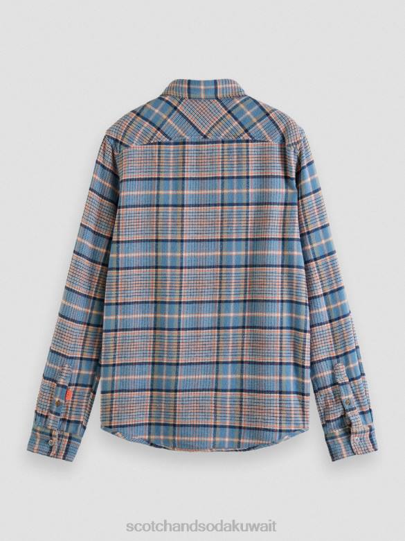 ملابس Scotch & Soda قميص من الفلانيل المصقول ذو المقاس العادي التحرير والسرد ب رجال N0V4336