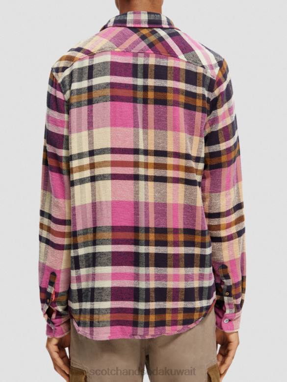 ملابس Scotch & Soda قميص من الفلانيل المصقول ذو المقاس العادي التحرير والسرد أ رجال N0V4337