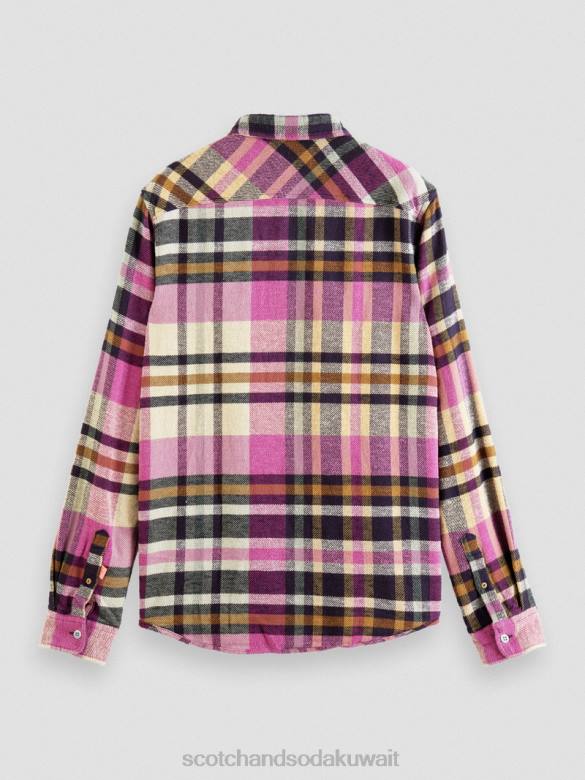 ملابس Scotch & Soda قميص من الفلانيل المصقول ذو المقاس العادي التحرير والسرد أ رجال N0V4337