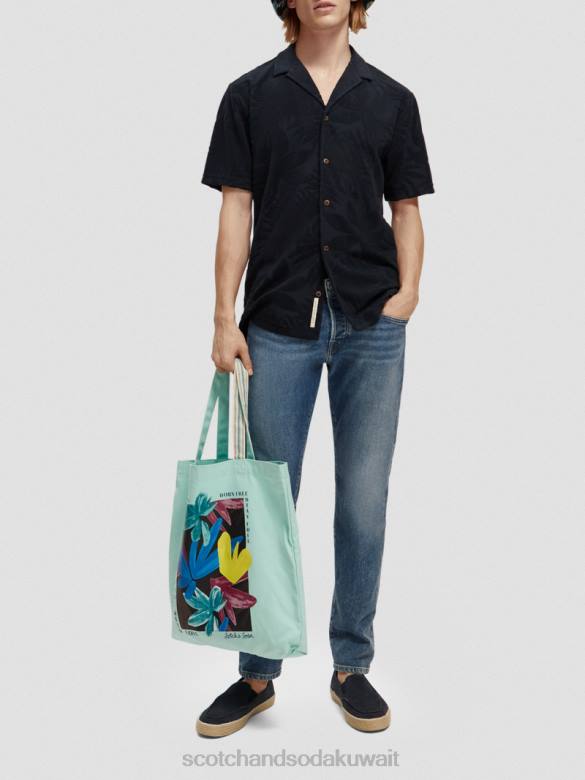 ملابس Scotch & Soda قميص مخيم جاكار مطبوع القوات البحرية رجال N0V4345